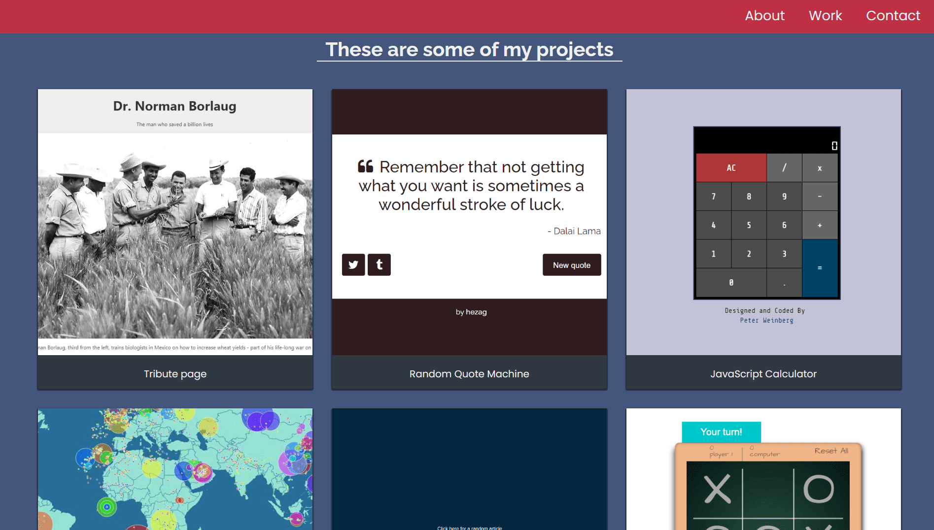 Portfolio layout preview